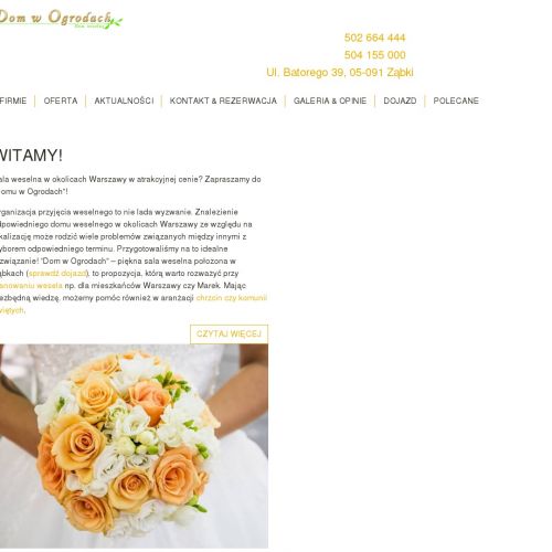 Wesele cena za osobę w Zielonce