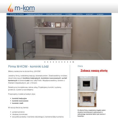 Łódź - portal kominkowy kamienny