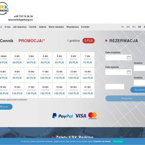 Parking lotnisko w Krakowie