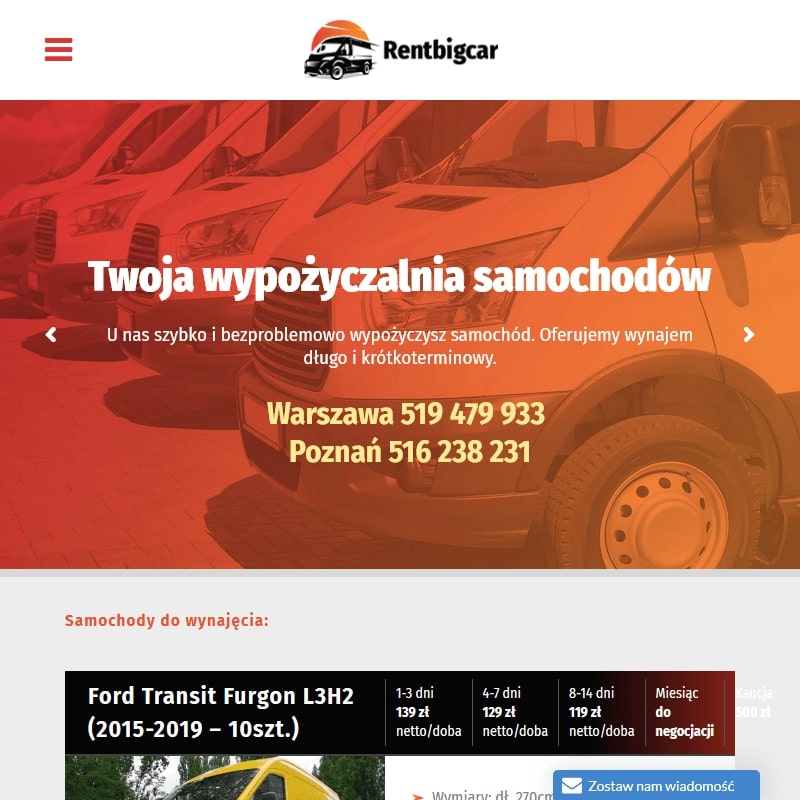 Wynajem samochody dostawcze śrem w Jarocinie