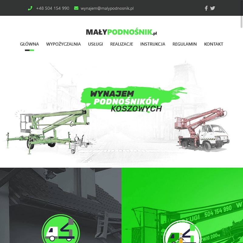 Podnośnik na przyczepie wynajem - Pruszków