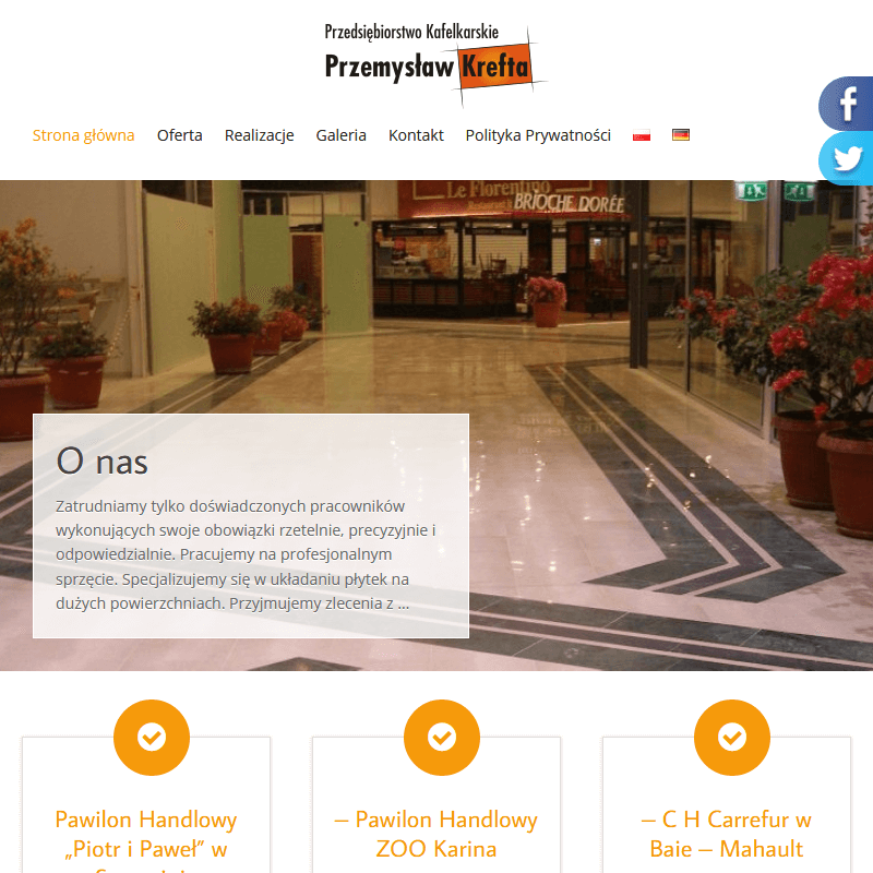 Gdańsk - układanie płytek w obiektach handlowych pomorskie